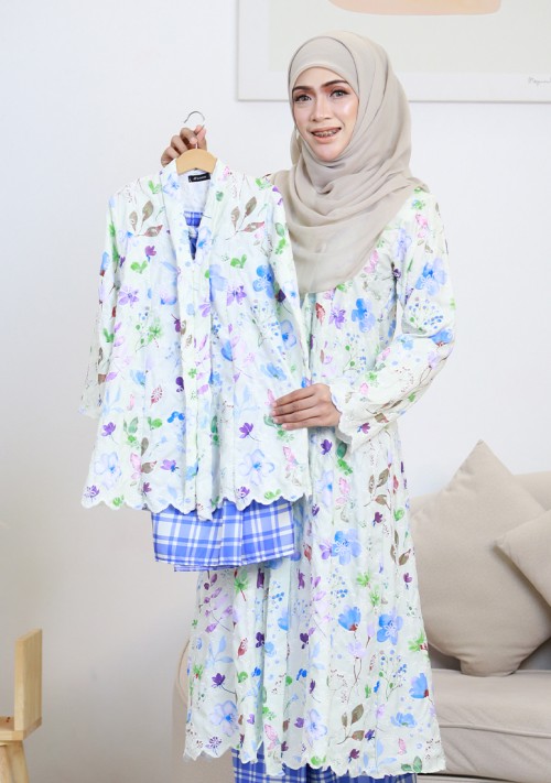 Kebaya Sri Mawar Kids - Ocean Blue