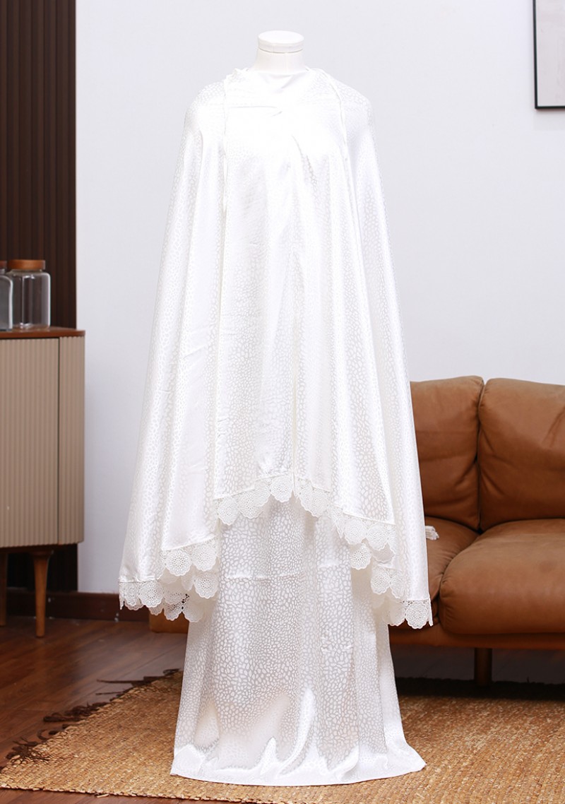 Telekung Qisha - Off White