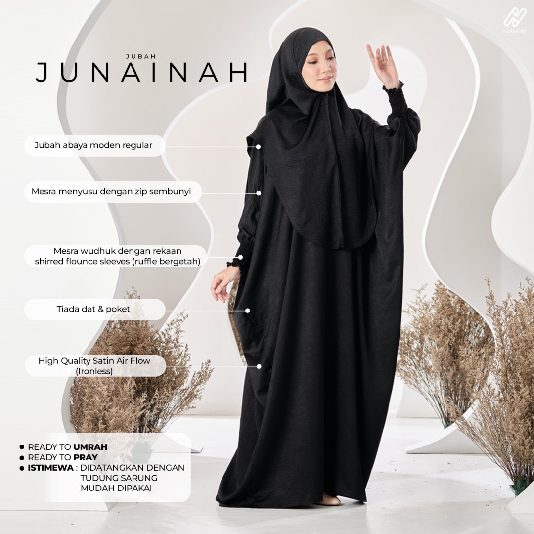 Jubah Junainah - Black