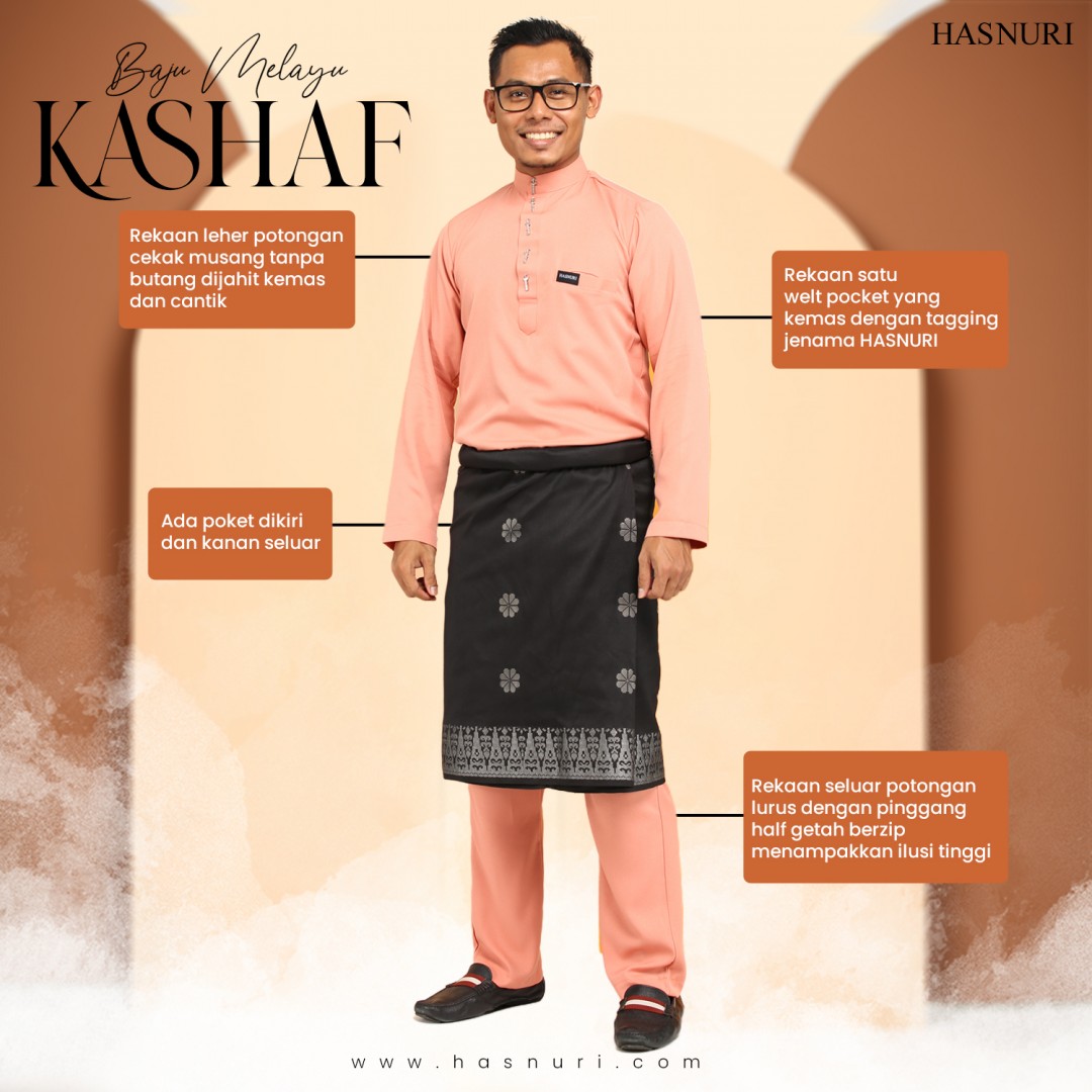 Baju Melayu Kashaf - Golden Brown