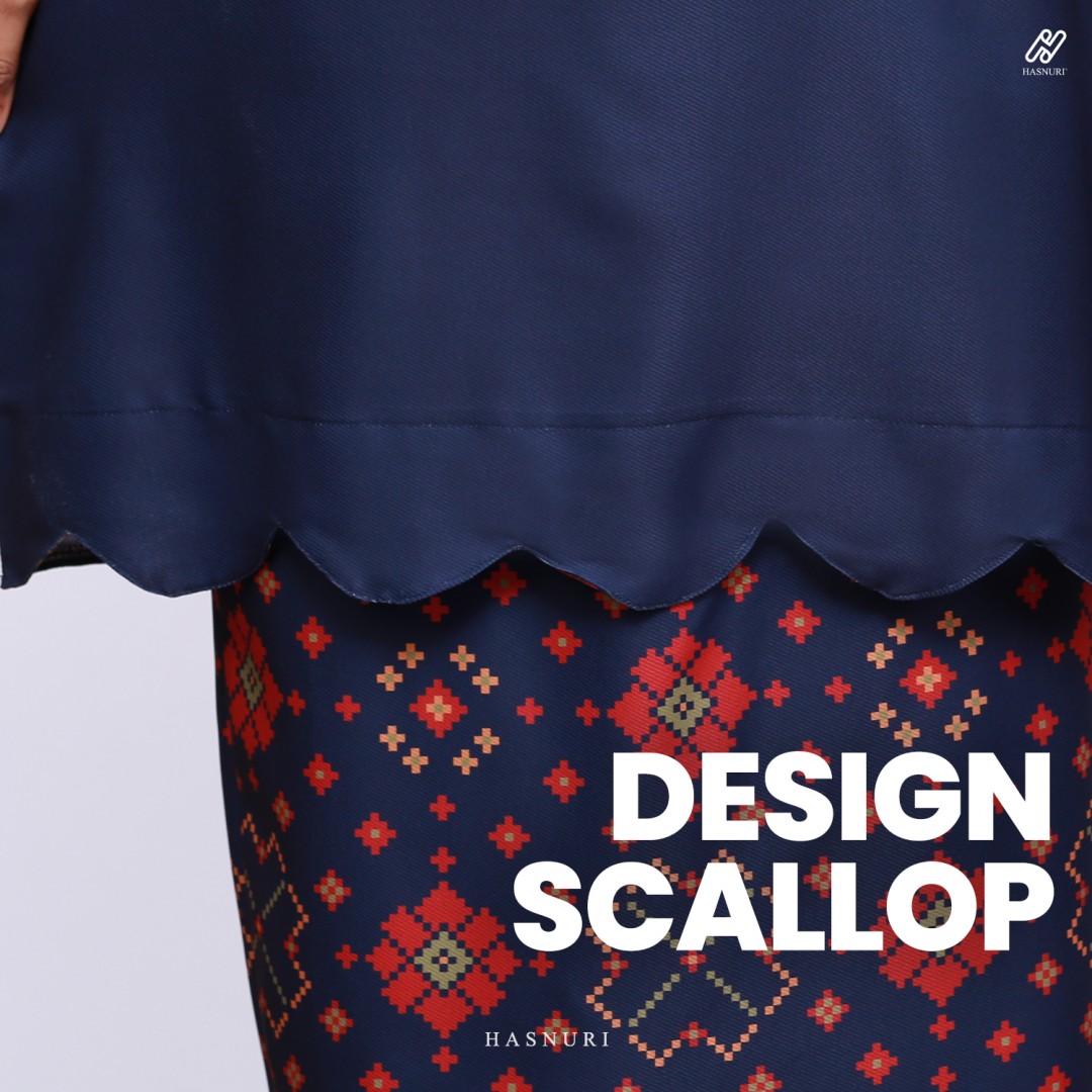 Kurung Amna - Navy Blue
