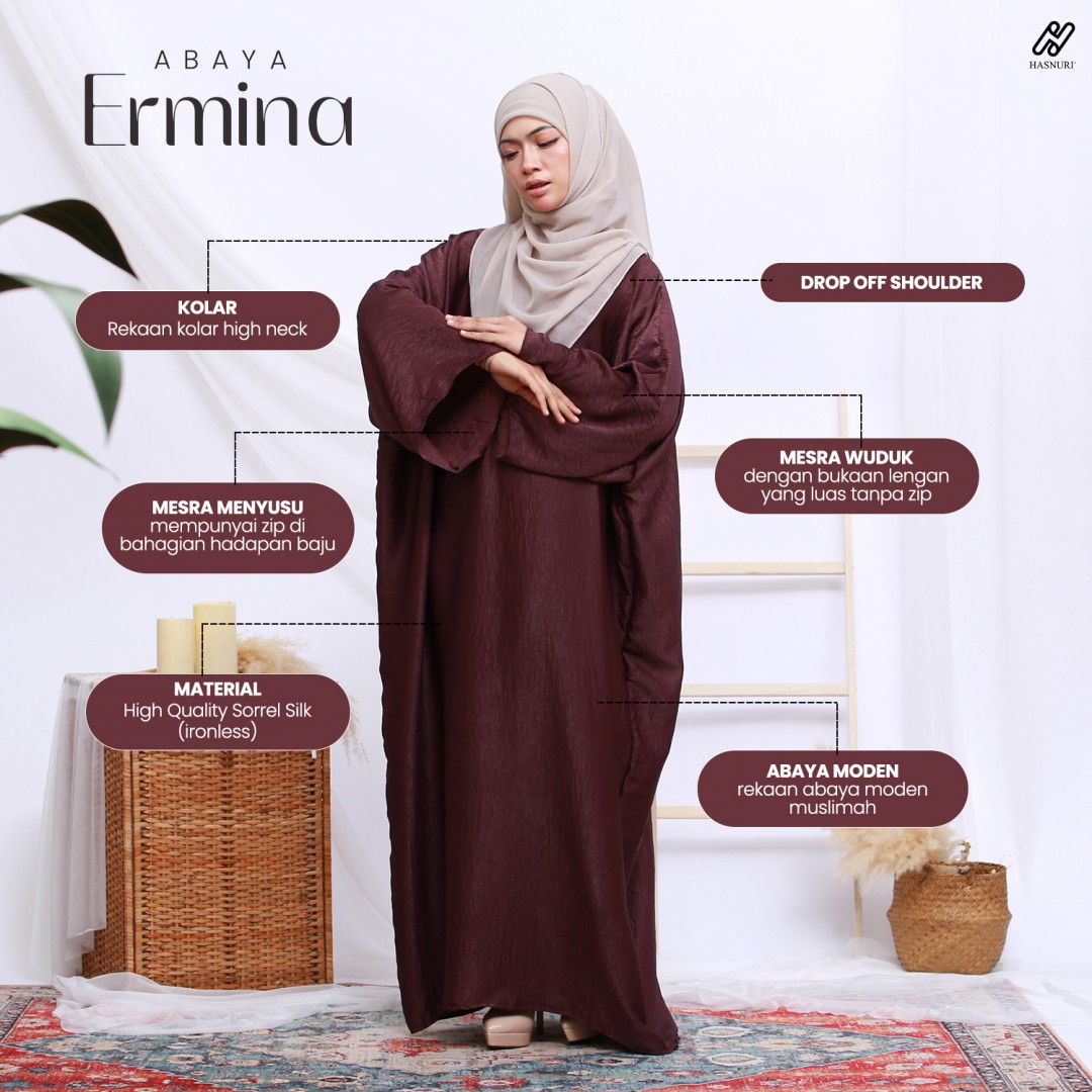 Abaya Ermina - Blue Grey