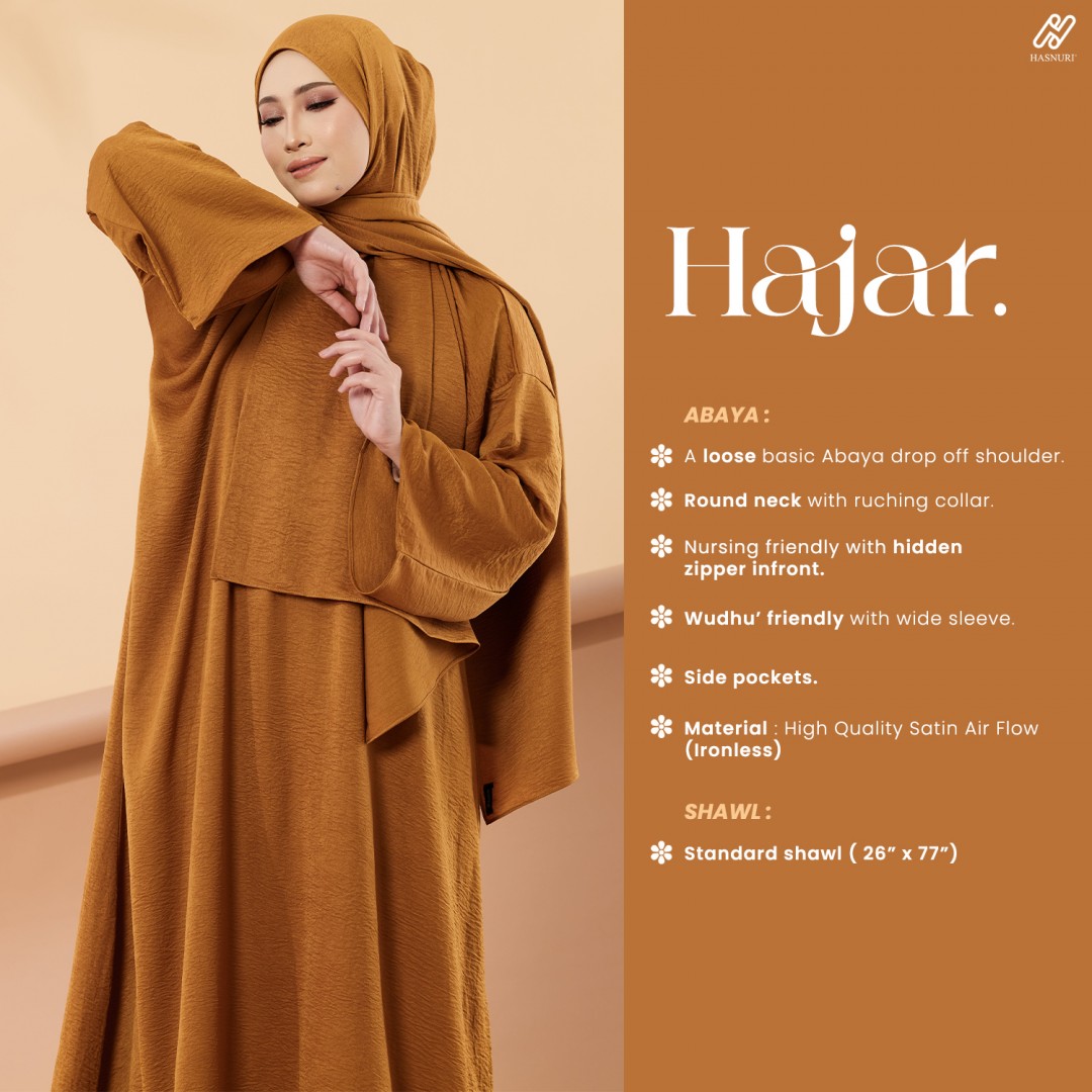 Abaya Hajar - Mustard Gold