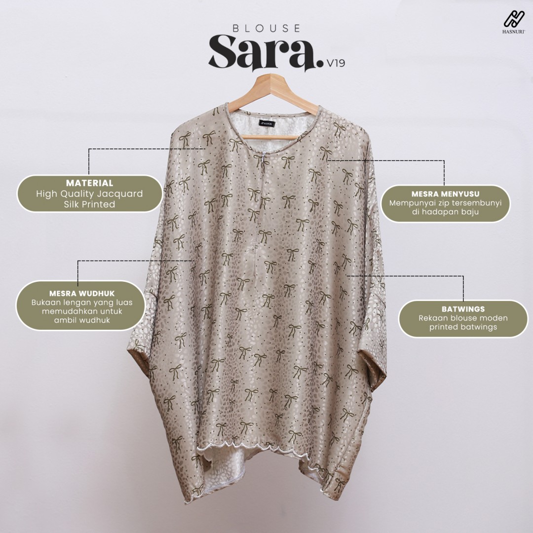 Blouse Sara V19 - Sage Green