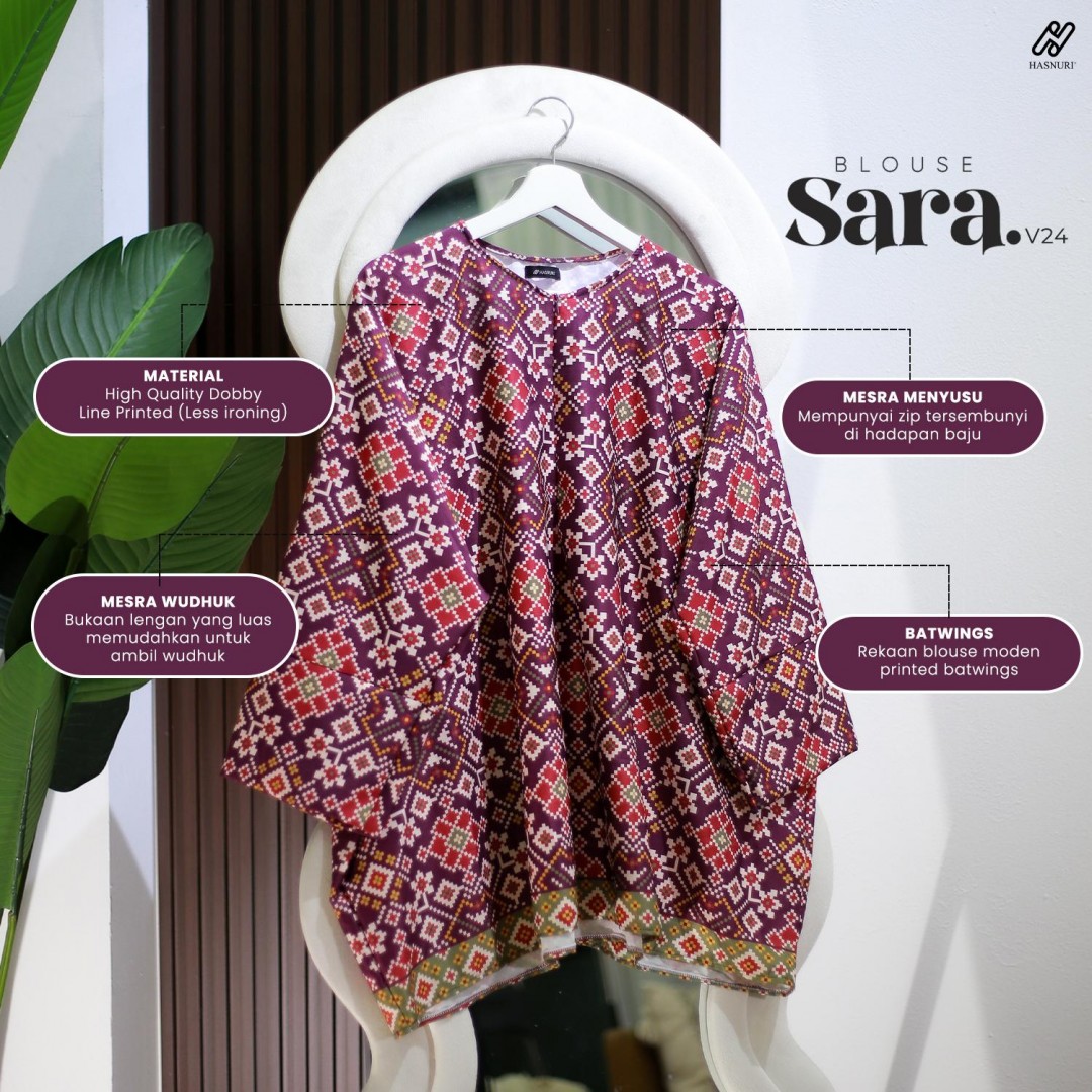 Blouse Sara V24 - Blue Grey