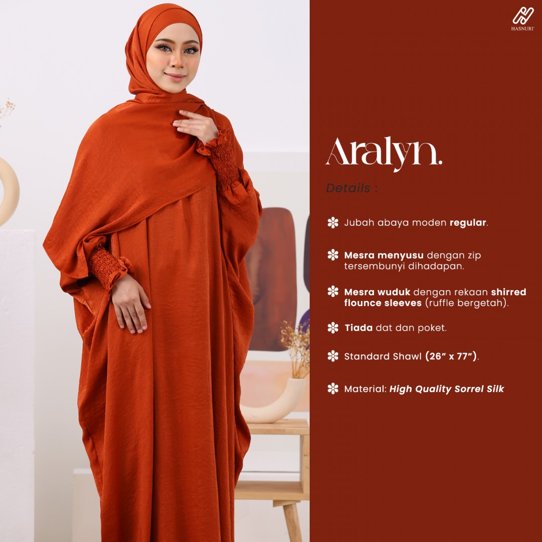 Jubah Aralyn - Maroon