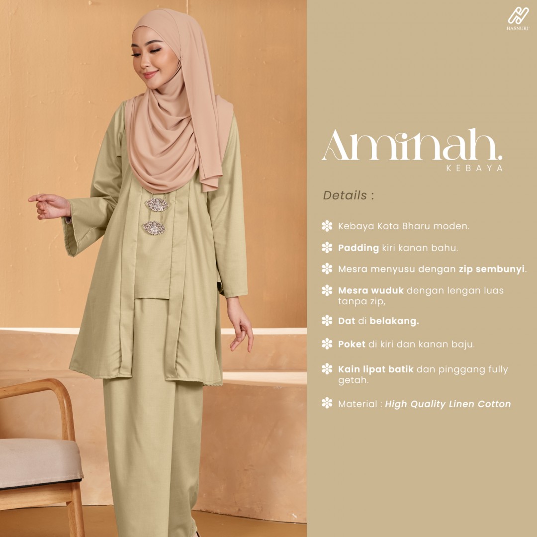 Kebaya Aminah - Light Olive