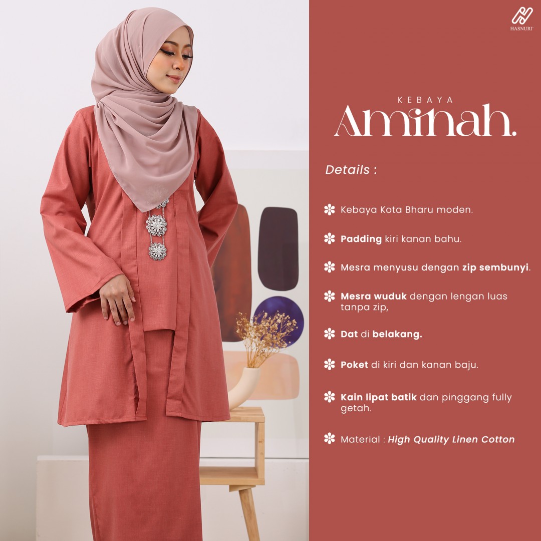 Kebaya Aminah - Salmon