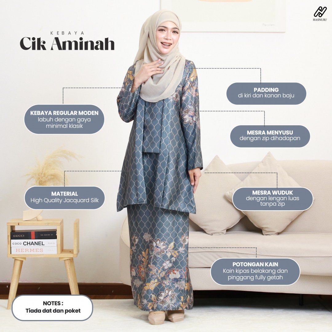 Kebaya Cik Aminah - Blue