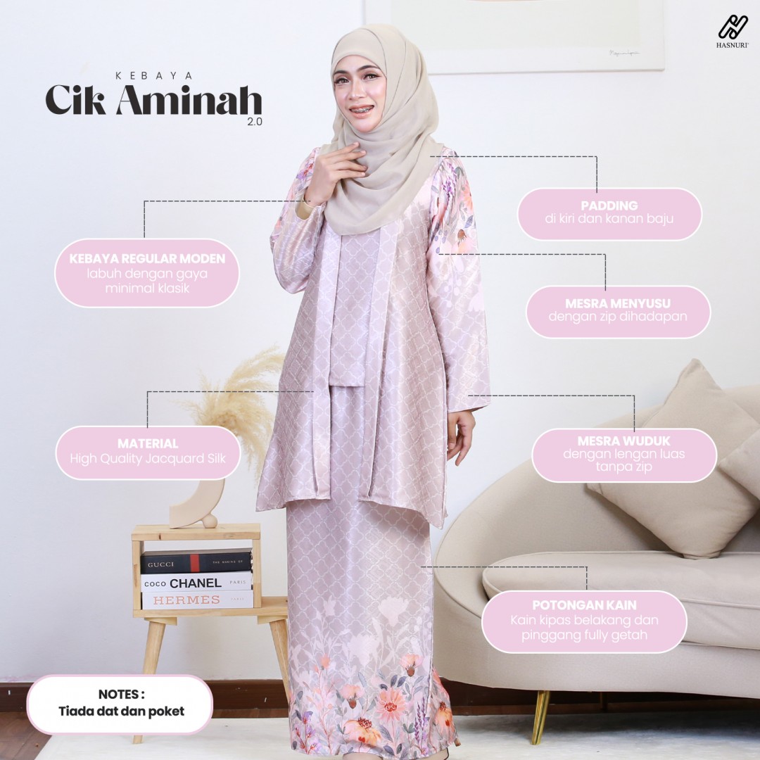Kebaya Cik Aminah 2.0 - Black