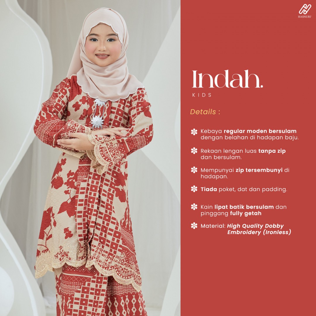 Kebaya Indah Kids - Light Grey