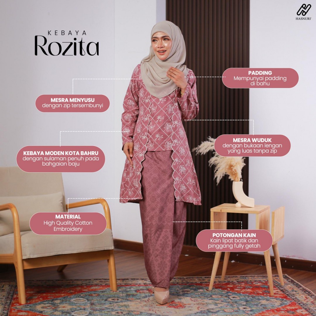 Kebaya Rozita - Dark Coco