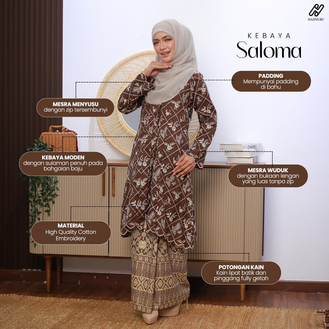 Kebaya Saloma - Nude Brown