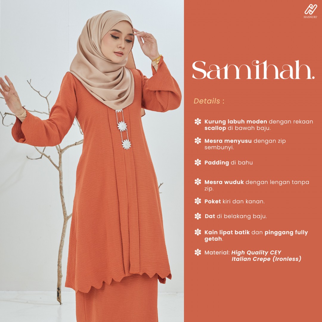 Kebaya Samihah - Salmon