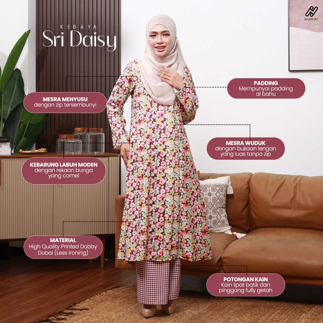Kebaya Sri Daisy - Sage Green