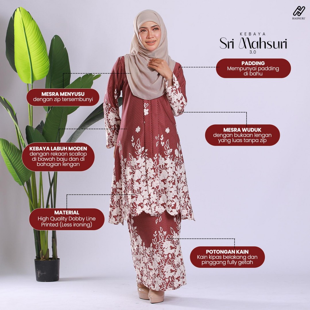 Kebaya Sri Mahsuri 3.0 - Army Green