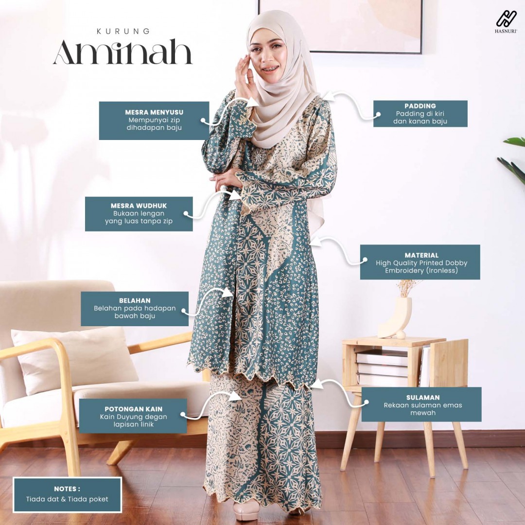 Kurung Aminah - Sky Blue