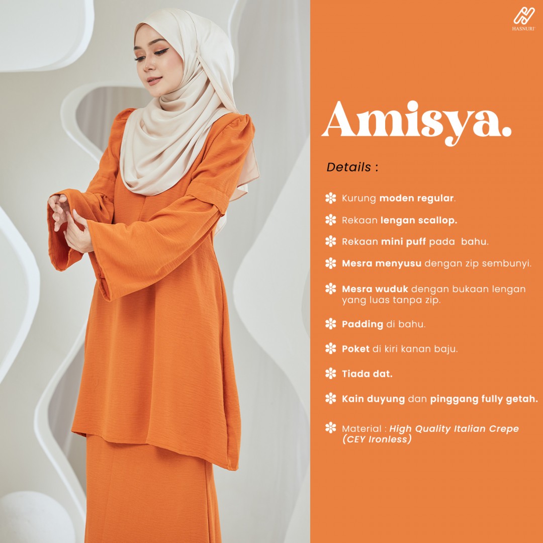 Kurung Amisya - Orange