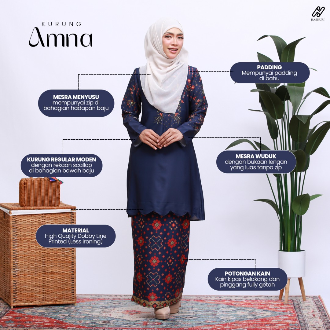 Kurung Amna - Emerald Green