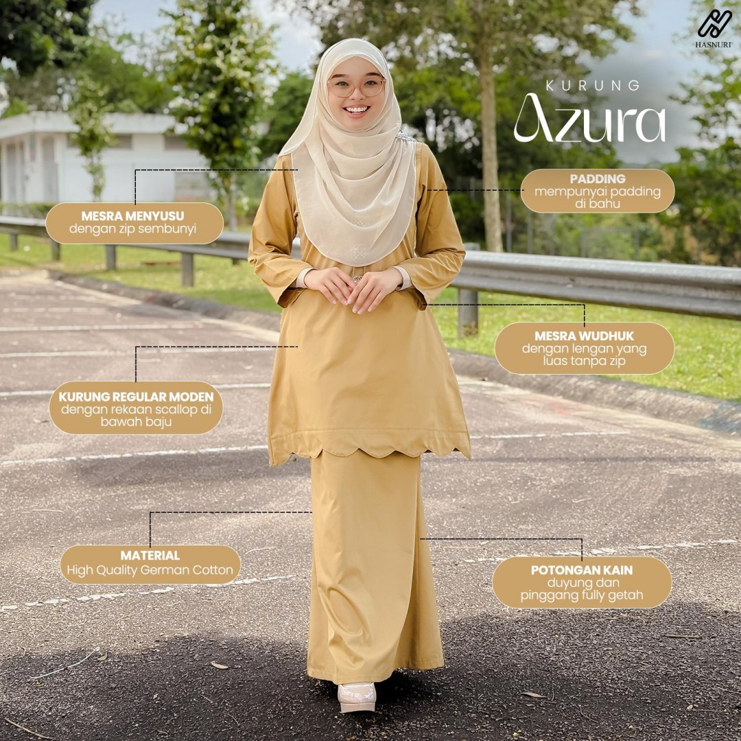 Kurung Azura - Moss Yellow
