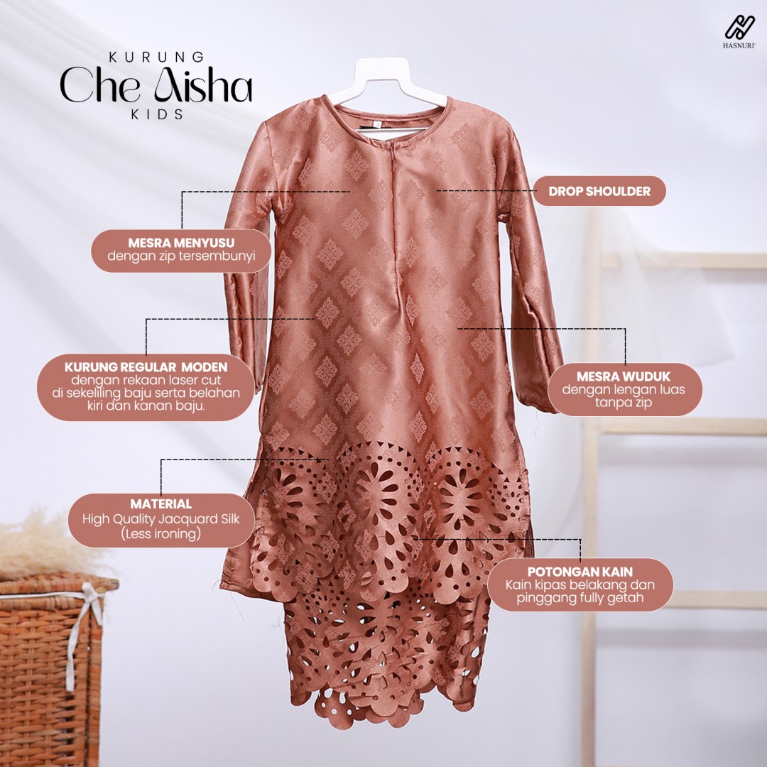 Kurung Che Aisha Kids - Brown