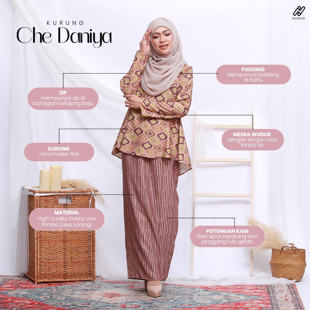 Kurung Che Daniya - Brown