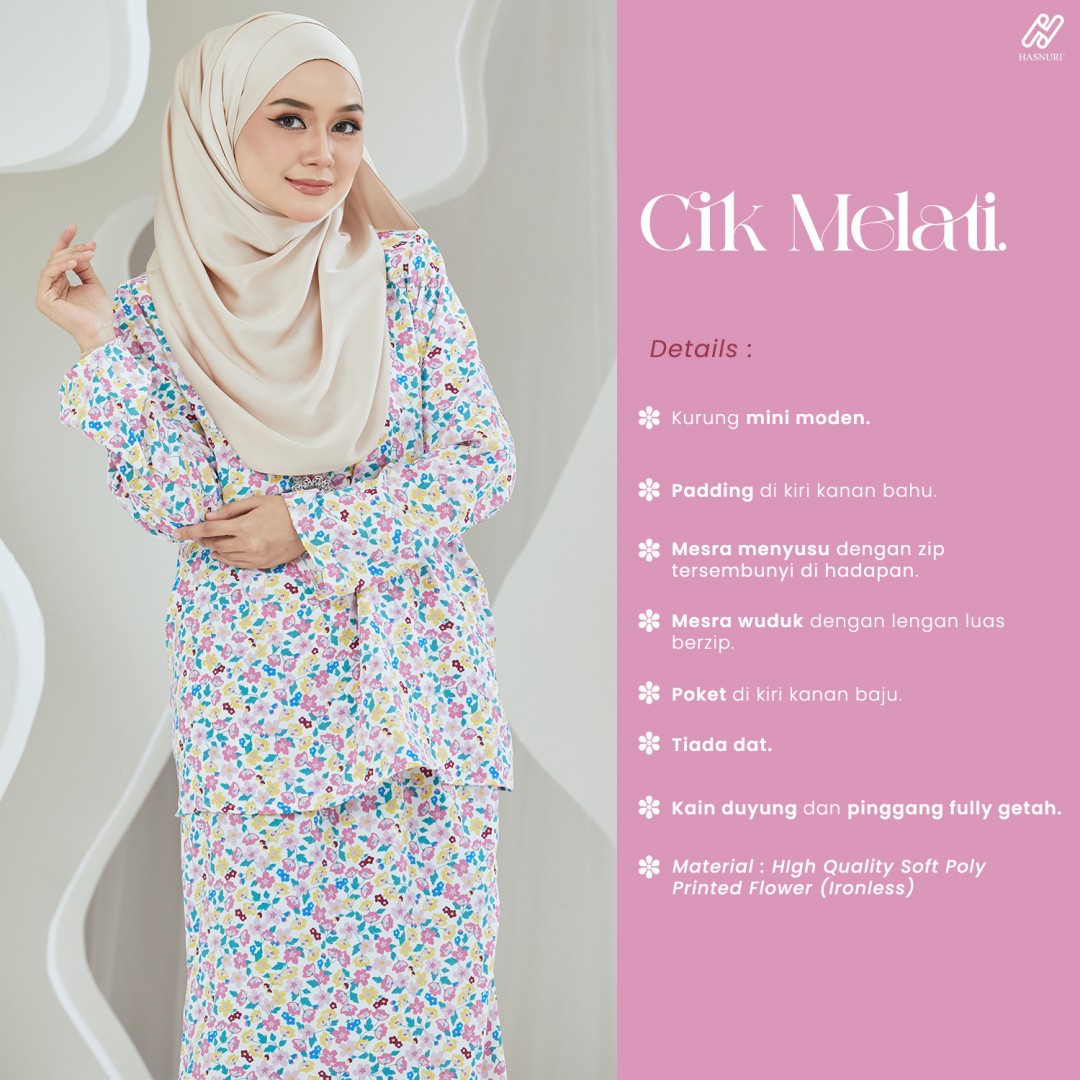Kurung Cik Melati - Pink