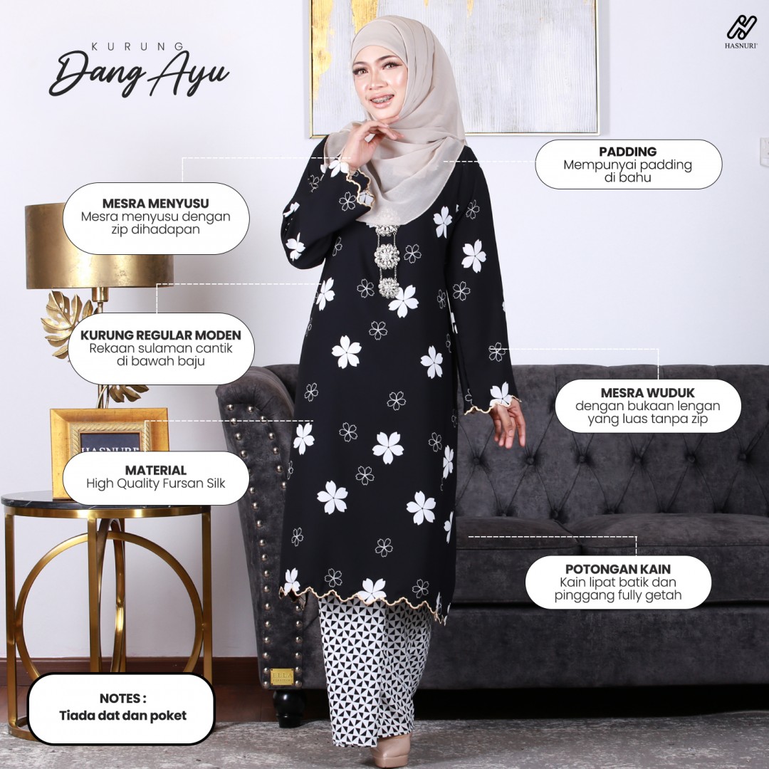 Kurung Dang Ayu - Greeny Grey