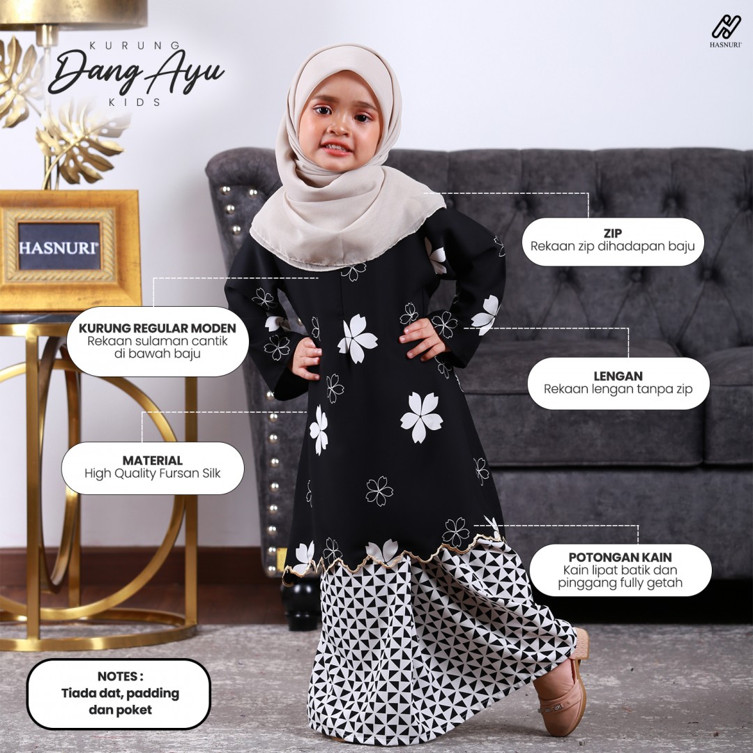 Kurung Dang Ayu Kids - Light Peach