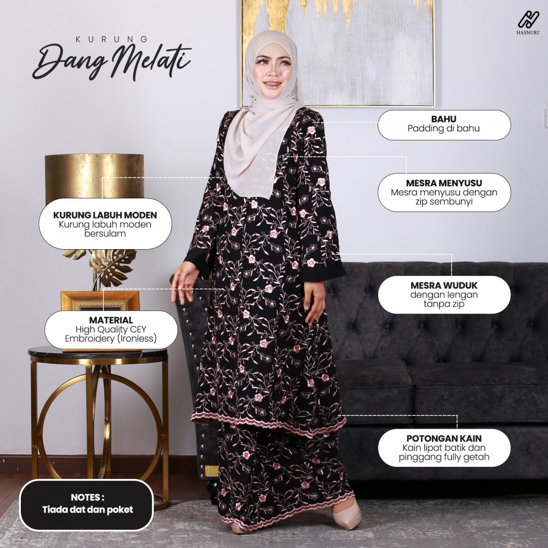 Kurung Dang Melati - Army Green