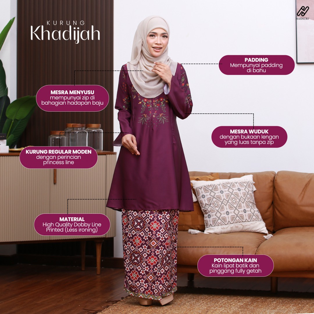 Kurung Khadijah - Navy Blue
