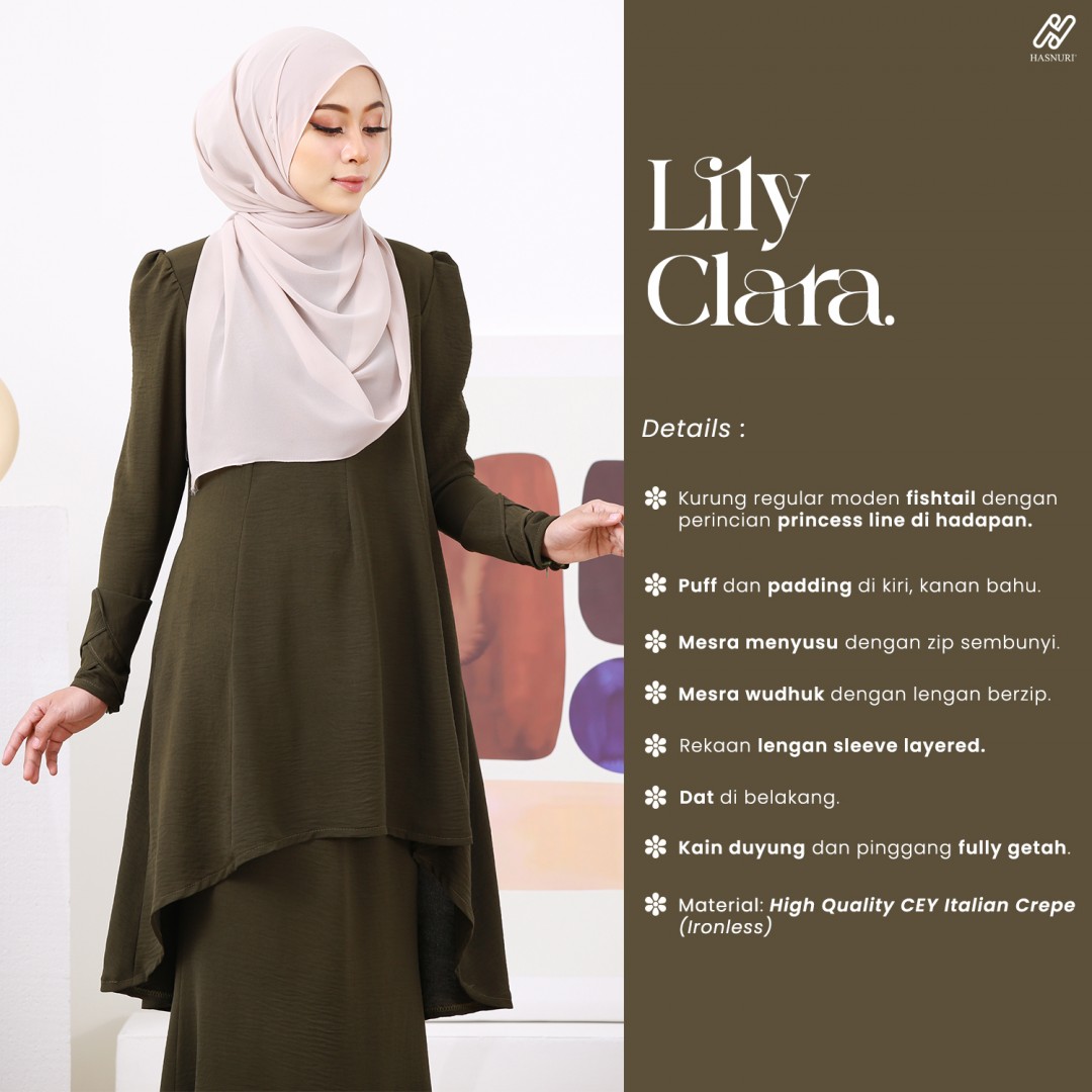Kurung Lily Clara - Deep Peach