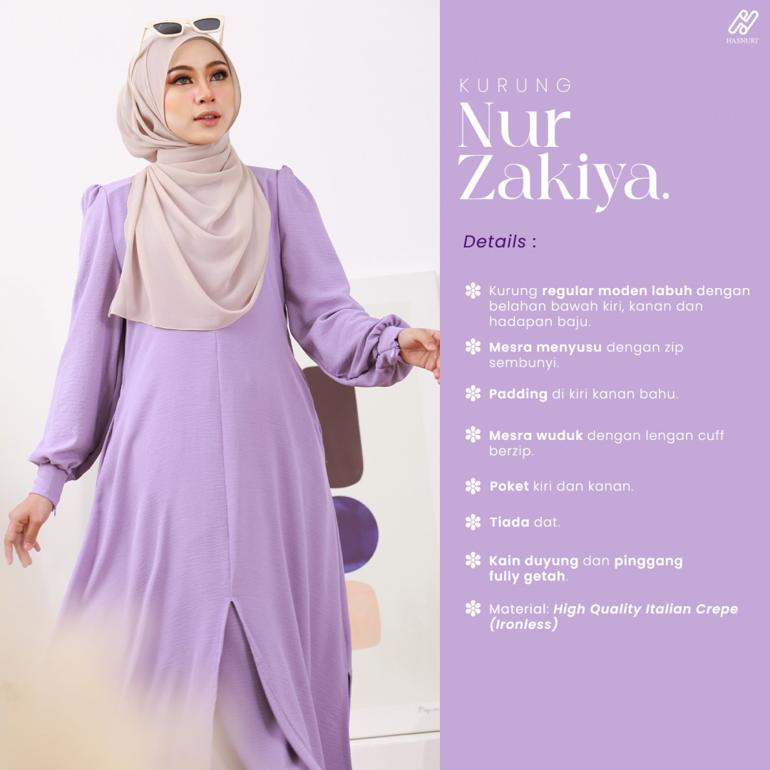 Kurung Nur Zakiya - Maroon