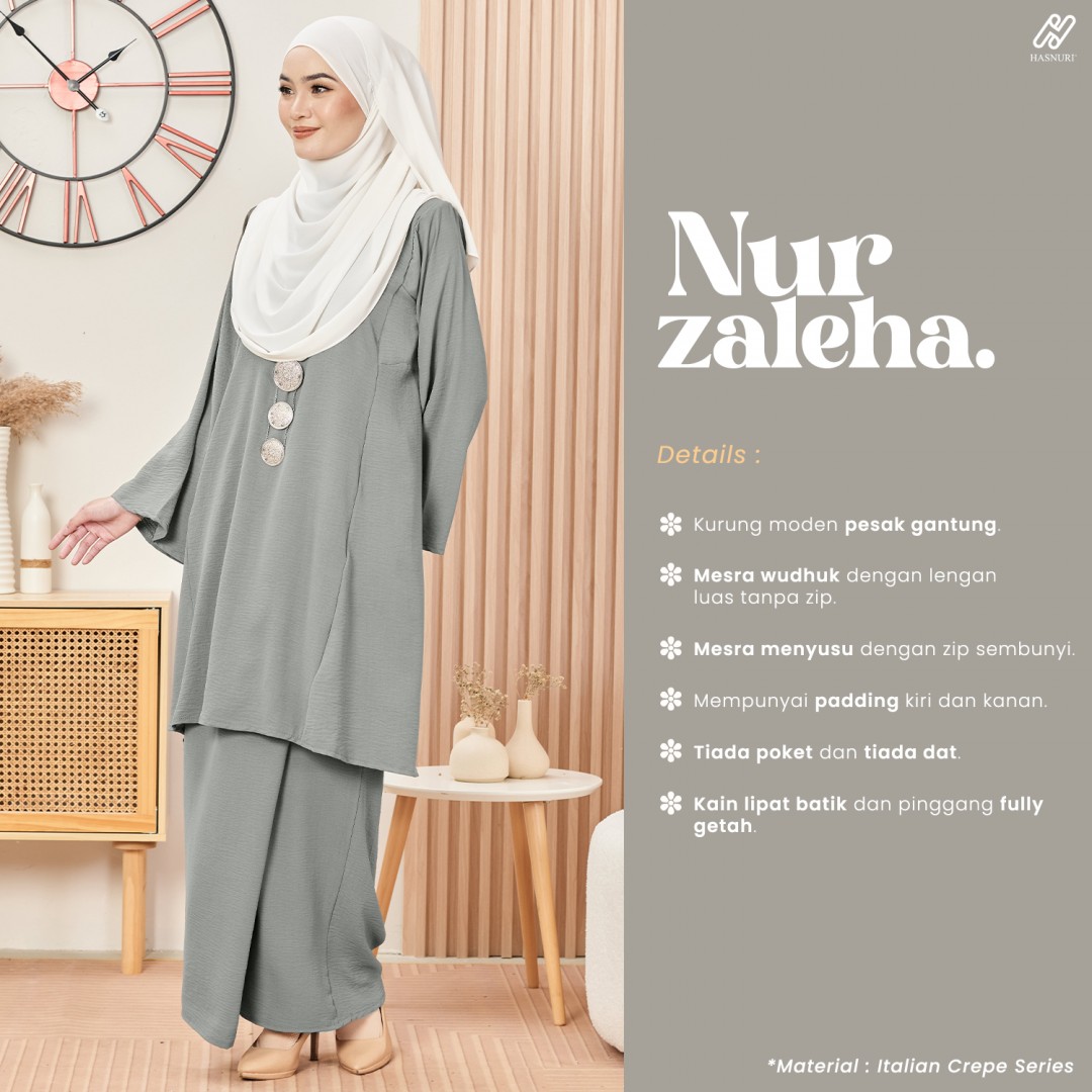 Kurung Nur Zaleha - Grey