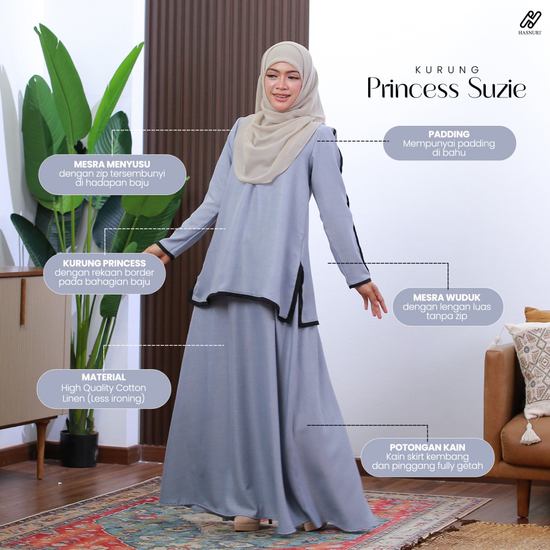 Kurung Princess Suzie - Maroon