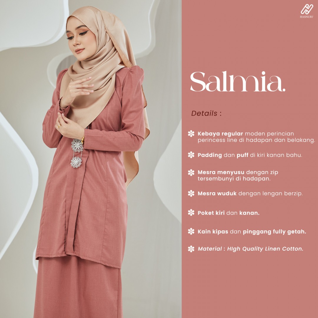 Kebaya Salmia - Dusty Maroon