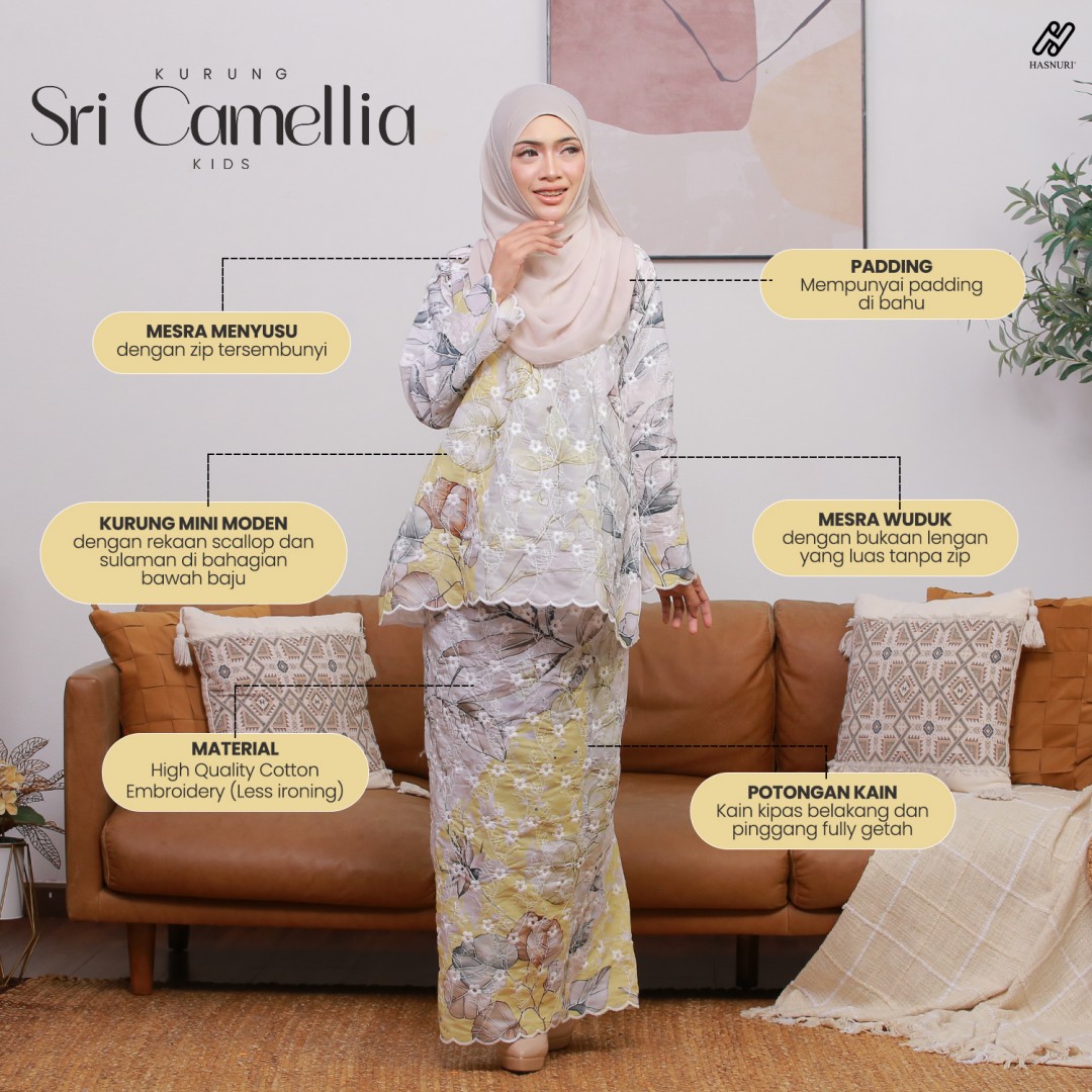 Kurung Sri Camellia - Pistachio