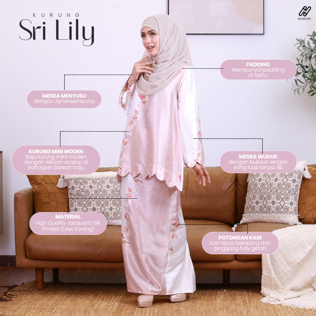 Kurung Sri Lily - Emerald Green