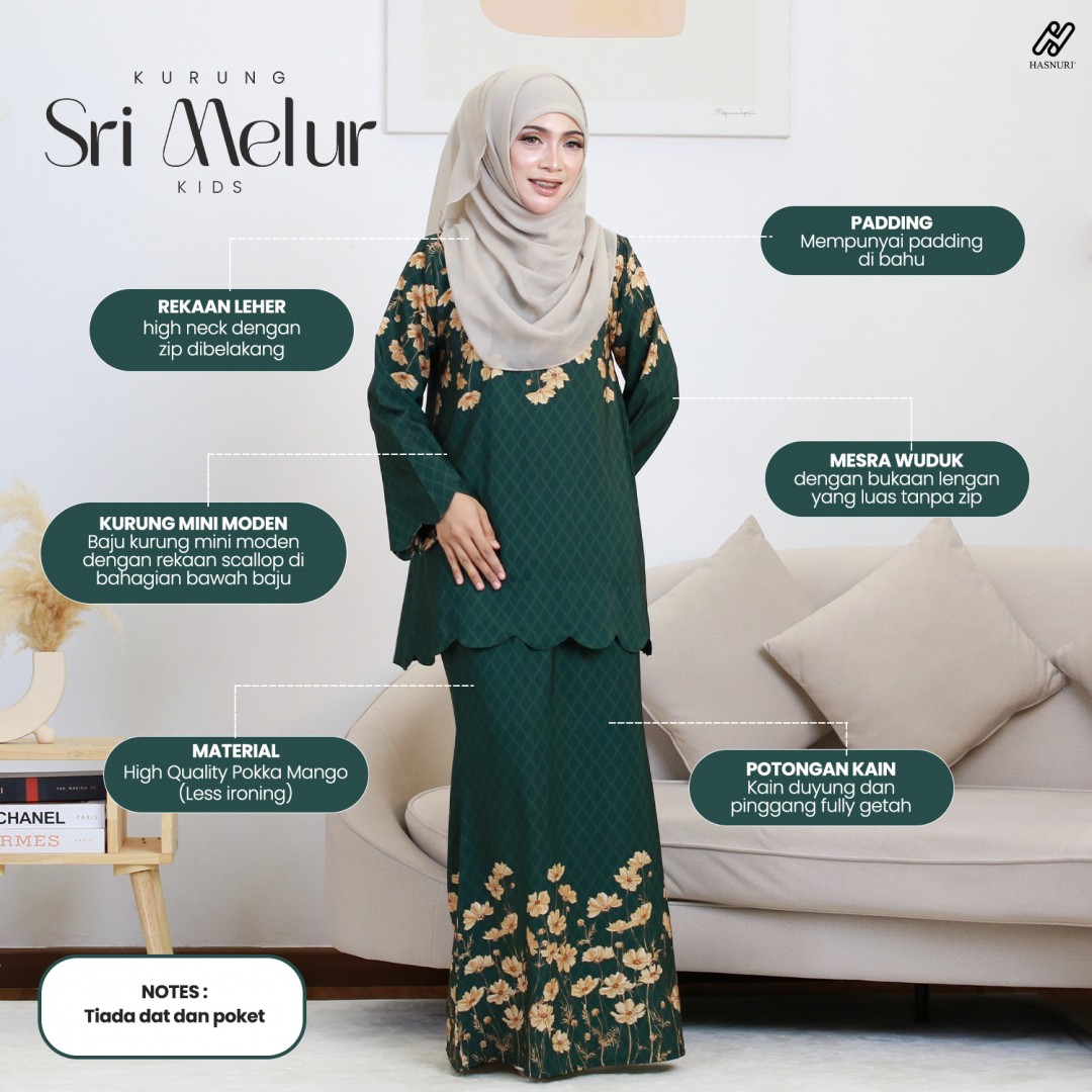 Kurung Sri Melur - Black