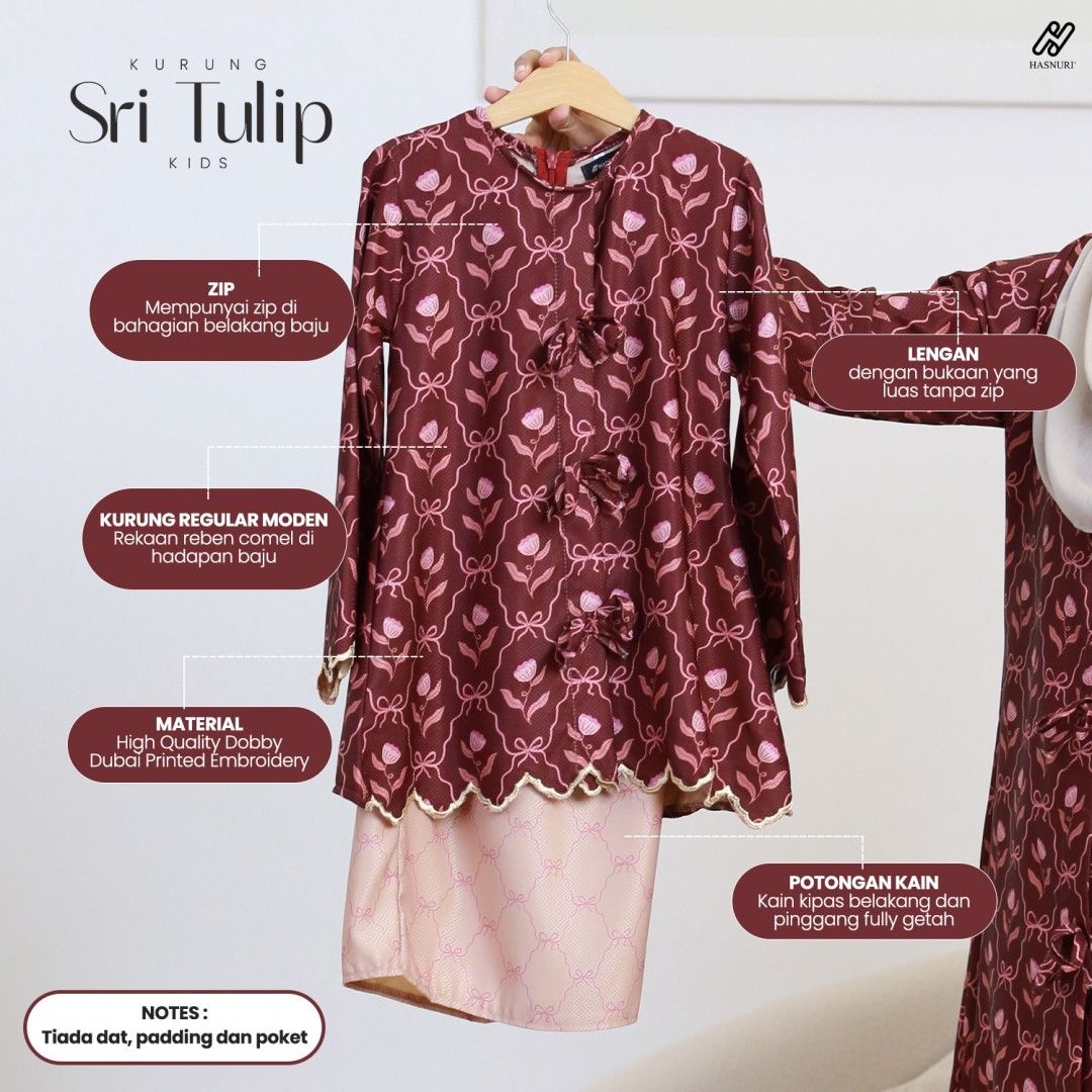 Kurung Sri Tulip Kids - Black