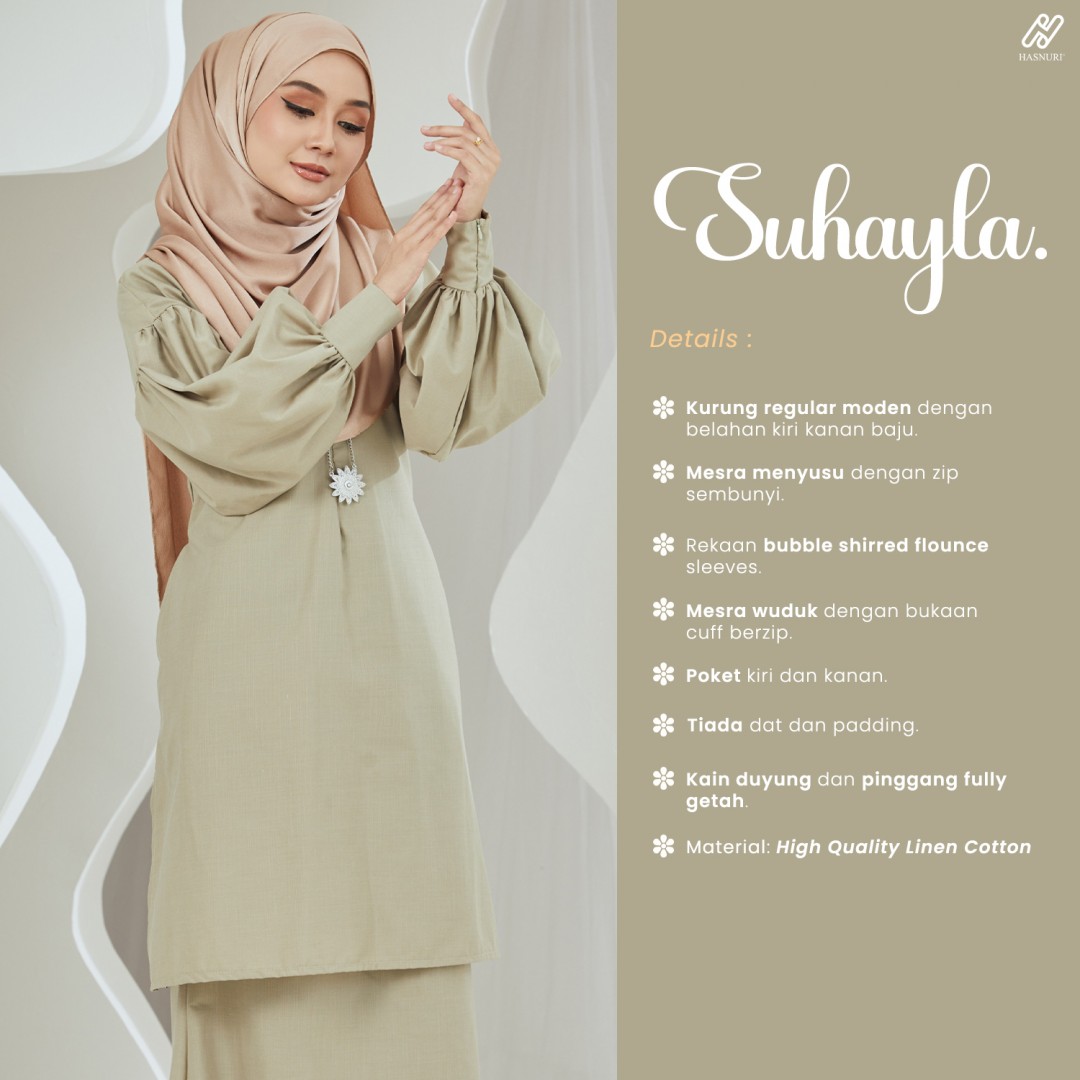 Kurung Suhayla - Light Olive