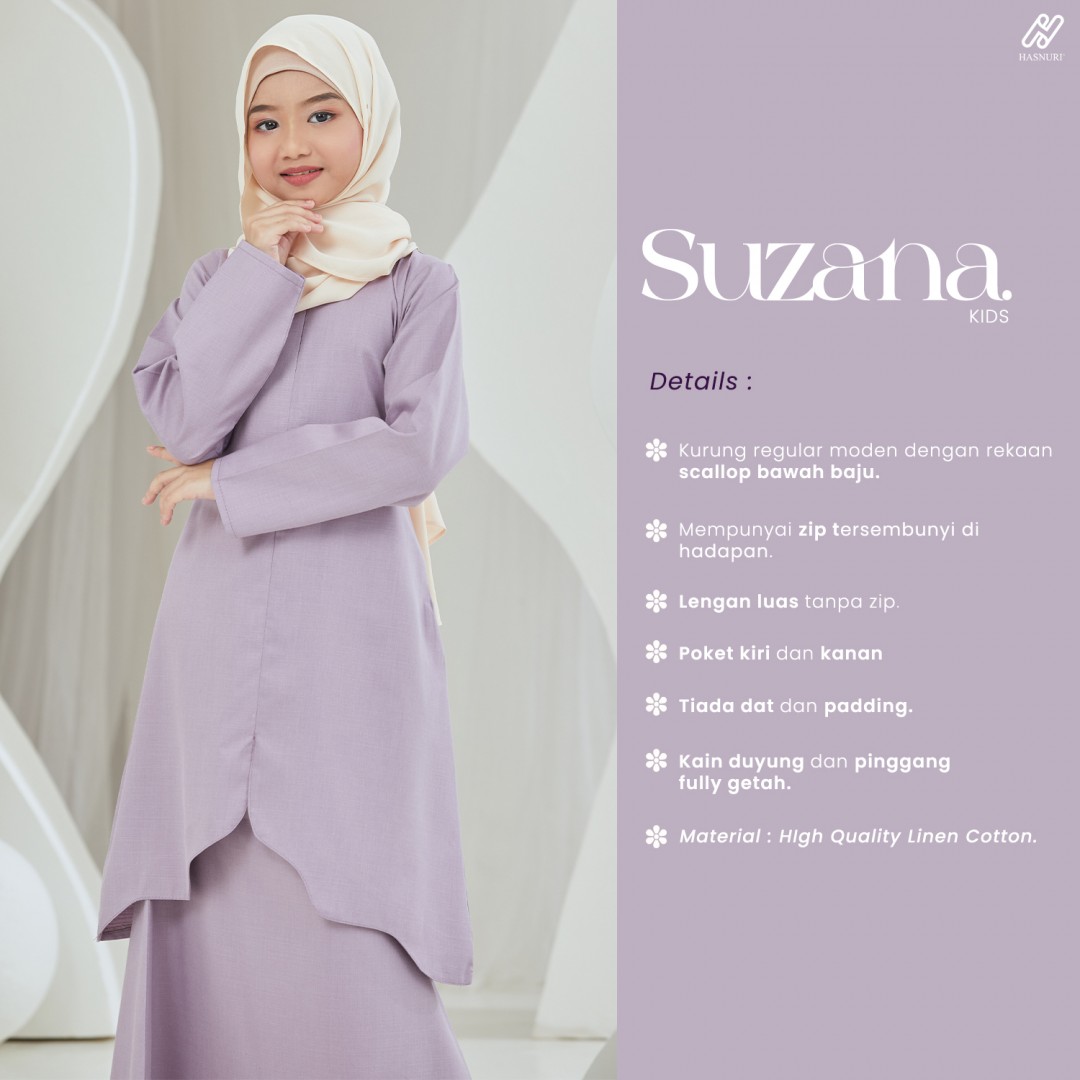 Kurung Suzana Kids - Lilac Purple