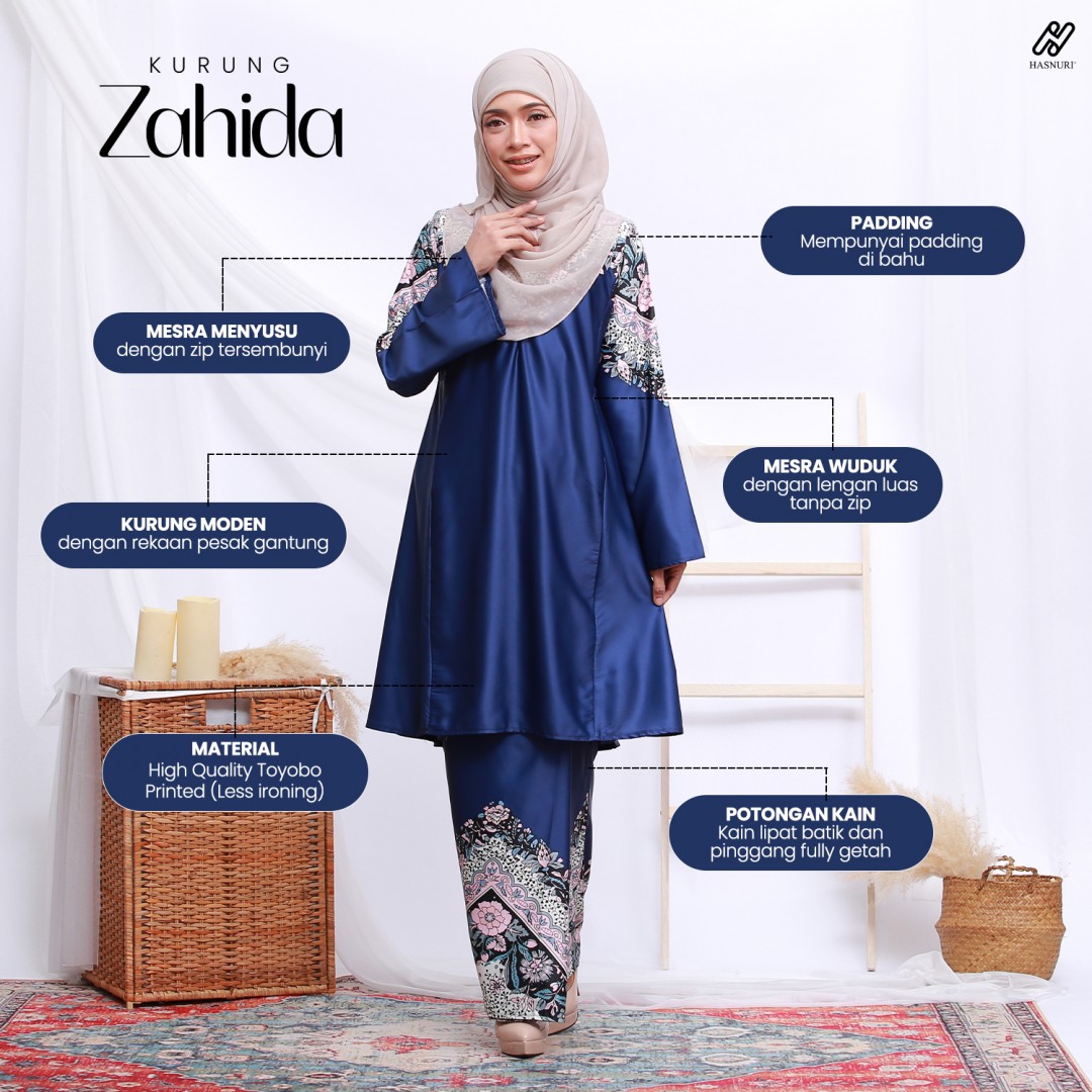 Kurung Zahida - Ivory White