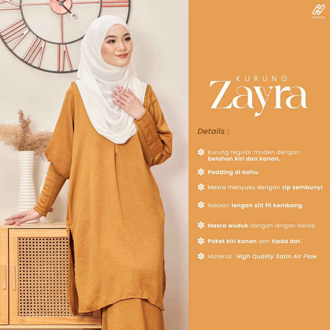 Kurung Zayra - Olive Green