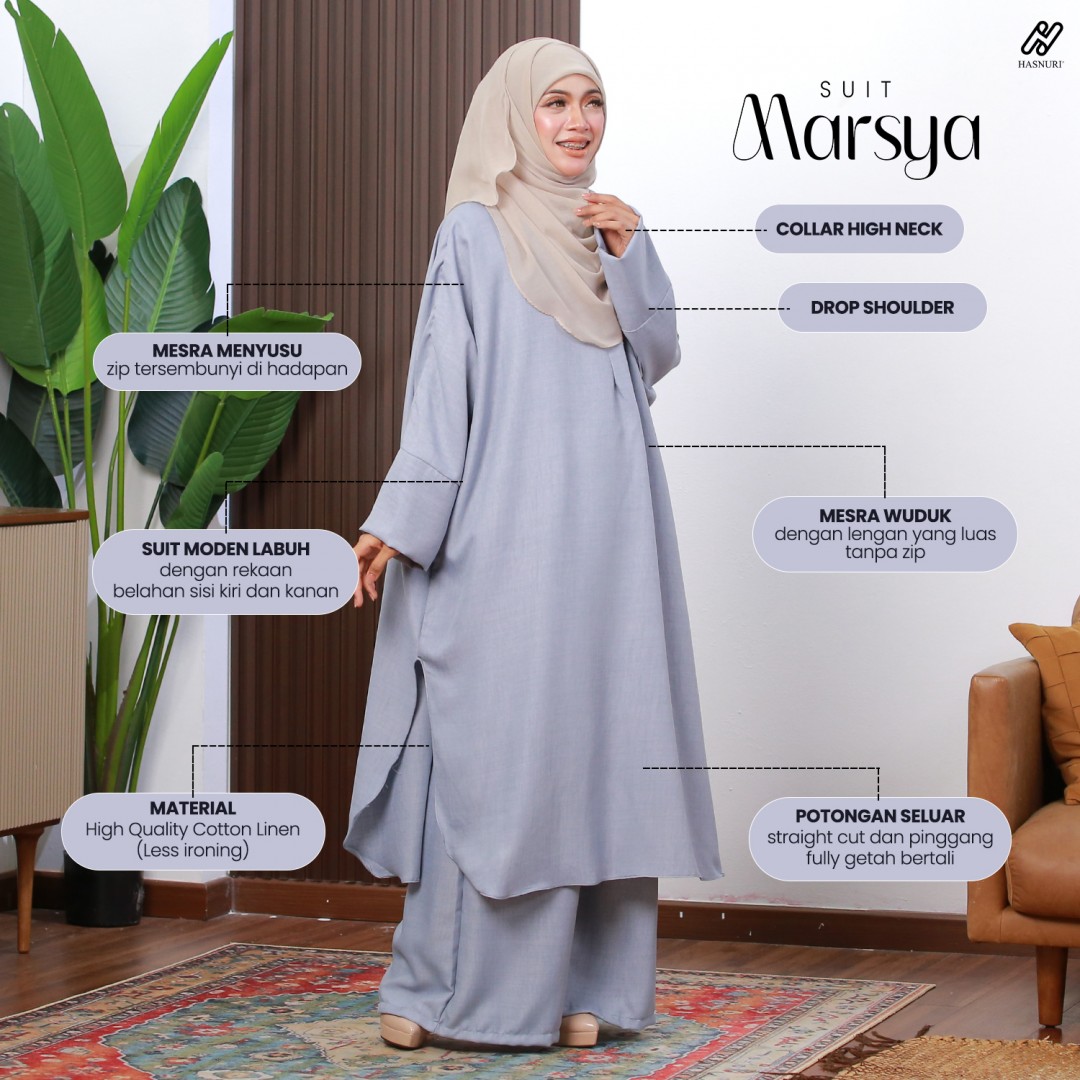 Suit Marsya - Army Green