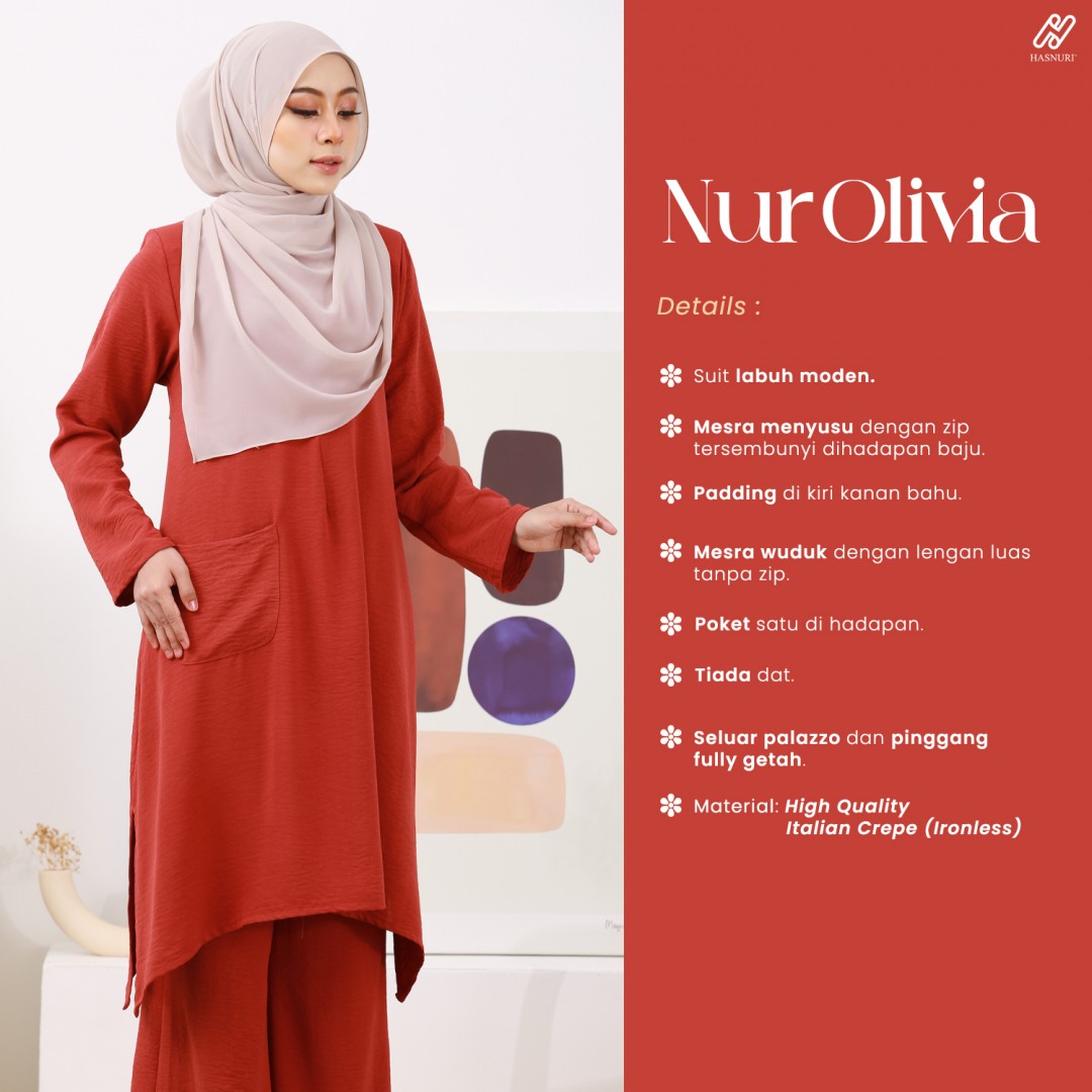 Suit Nur Olivia - Brick Red