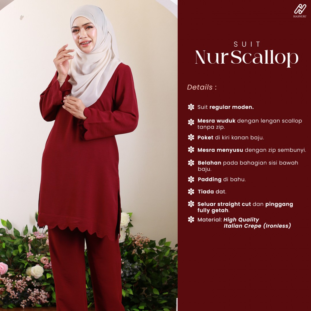 Suit Nur Scallop - Dark Purple