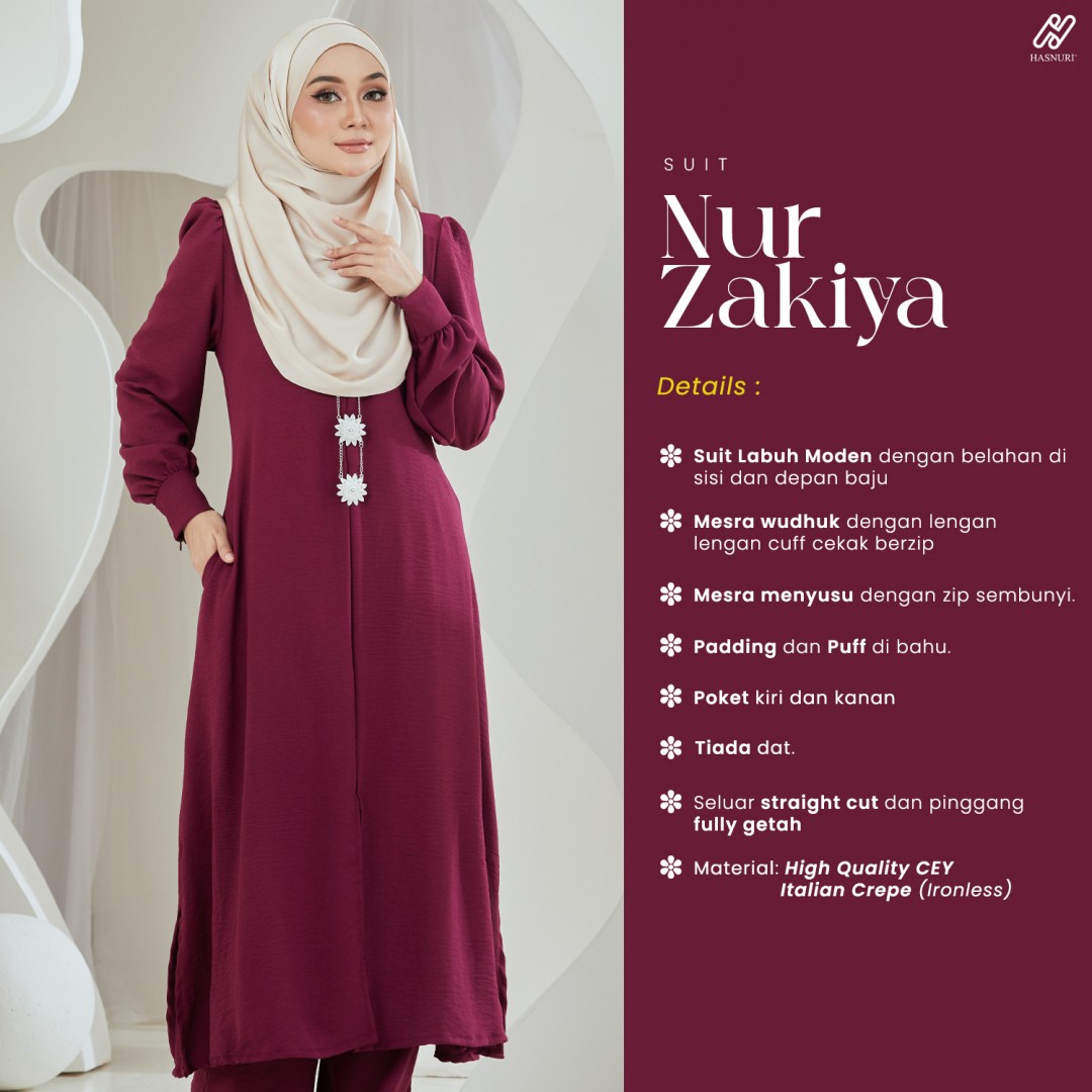 Suit Nur Zakiya - Deep Orange