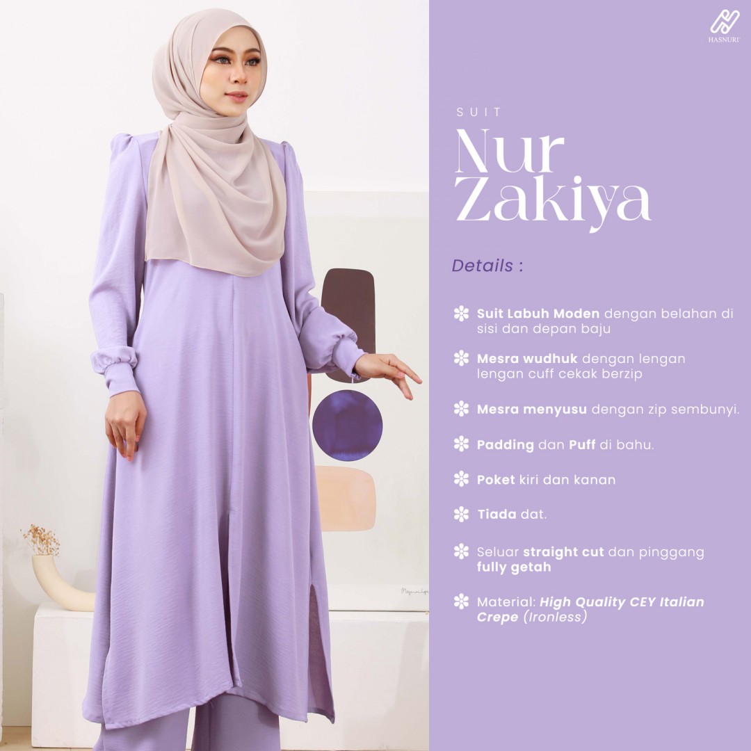 Suit Nur Zakiya - Soft Lavender