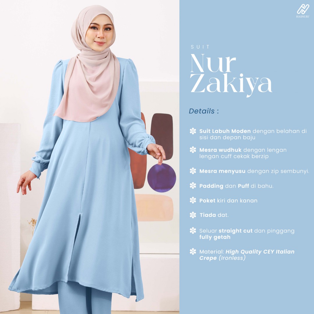 Suit Nur Zakiya - Coral Pink